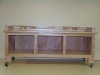 maple bookcase, bench seat