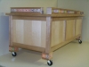 maple bookcase, bench seat